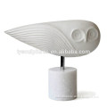 Popular carving marble art abstract bird small size owl sculptures for home decoration